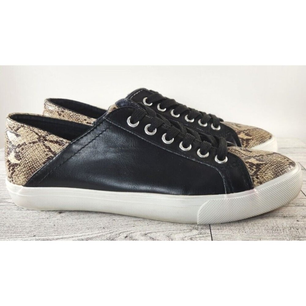 Restricted Shoes Black Faux Leather/Faux Snake Skin Size 8 Womens‎ Lace Up